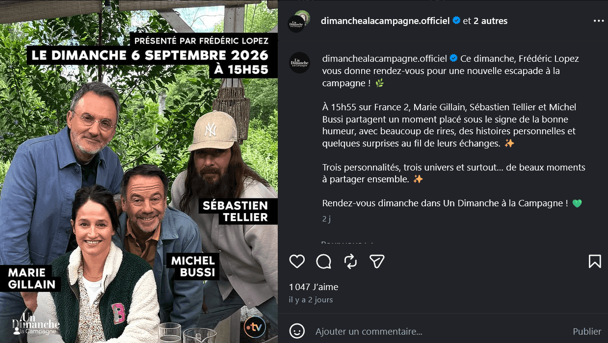 "Un dimanche à la campagne", "Vivement dimanche",... Découvrez les invités du week-end du 5 et 6 septembre