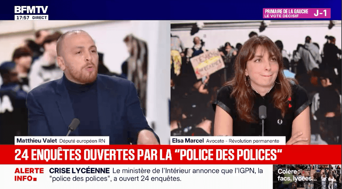 Matthieu Valet et Elsa Marcel sur le plateau de BFMTV.