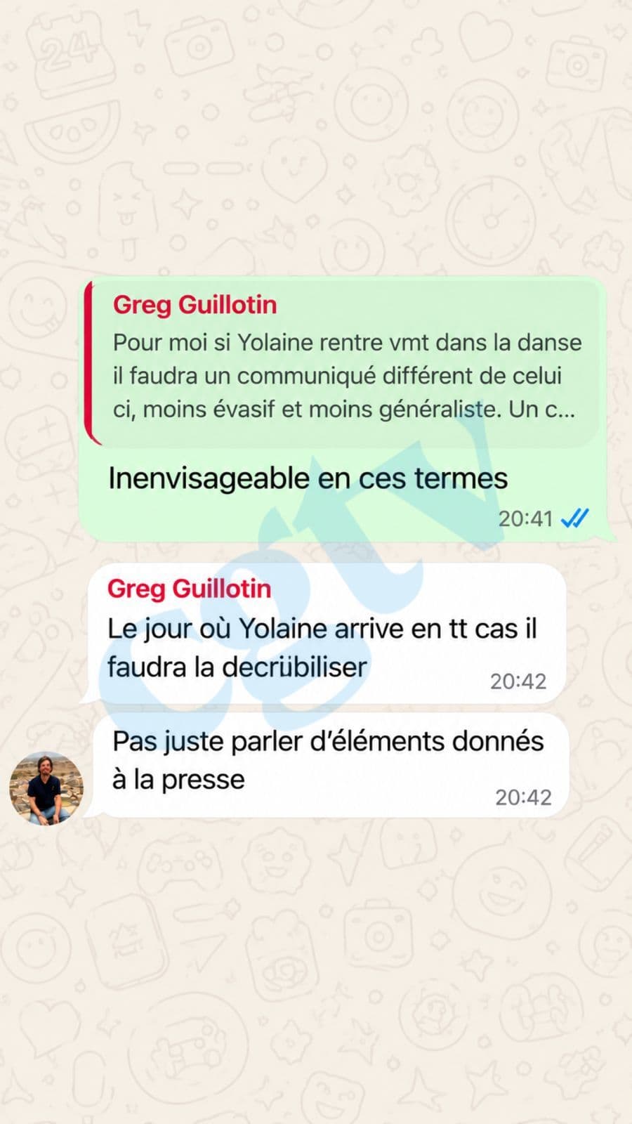 Greg Guillotin pressentait la plainte de Yolaine