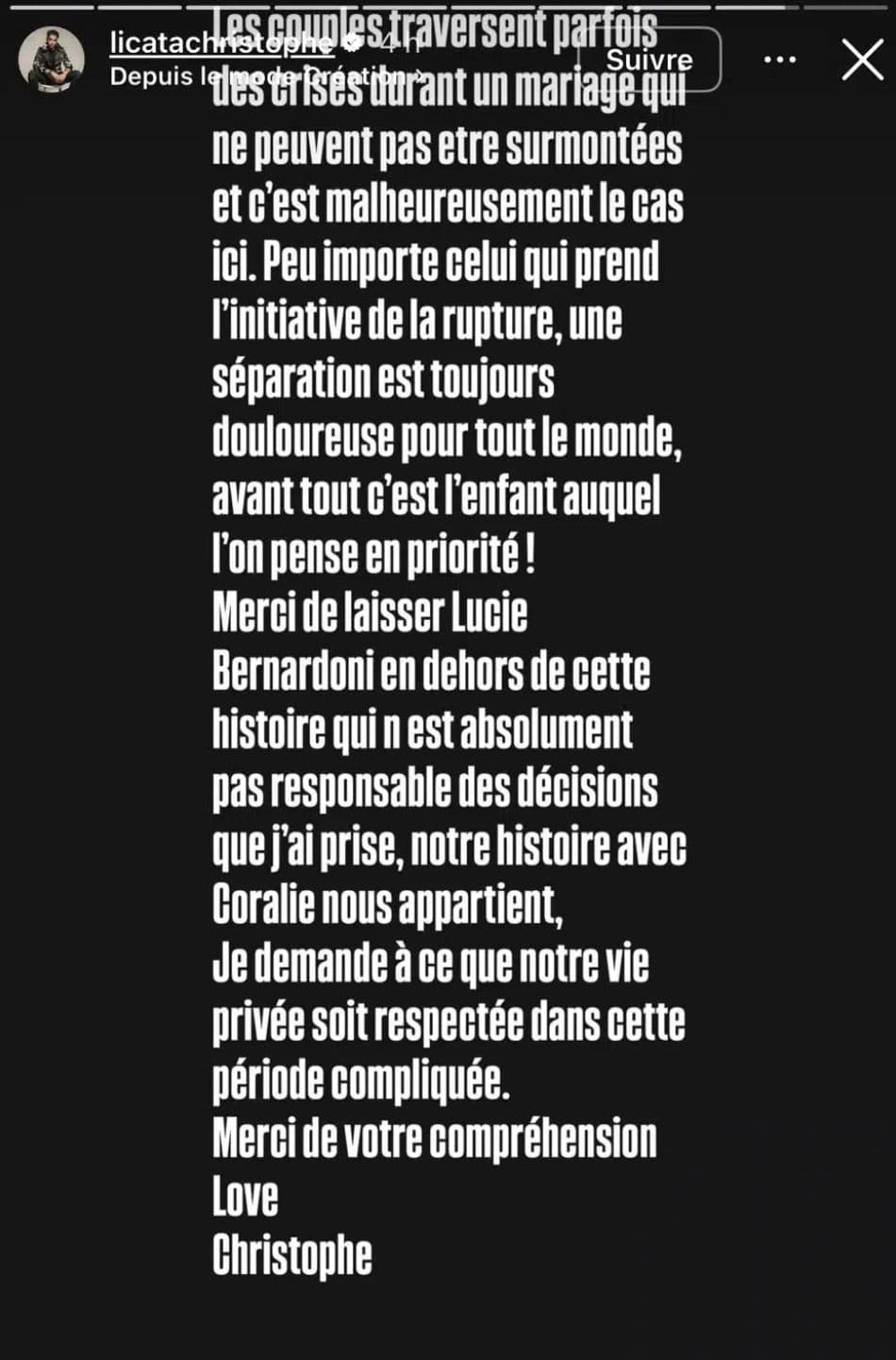 Christophe Licata (Danse avec les stars) confirme sa rupture avec sa femme Coralie