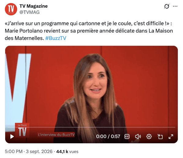 Marie Portolano revient sur les audiences catastrophiques des "Maternelles", "c'était compliqué à vivre"