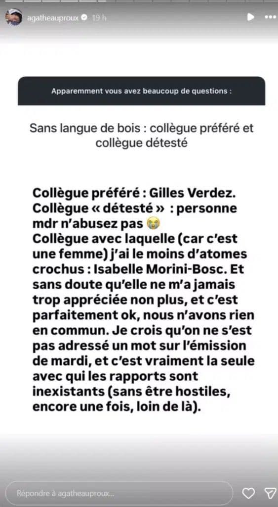 "Les rapports sont inexistants" : Agathe Auproux révèle l'identité de la chroniqueuse de "TBT9" à laquelle elle n'a pas adressé la parole depuis son retour