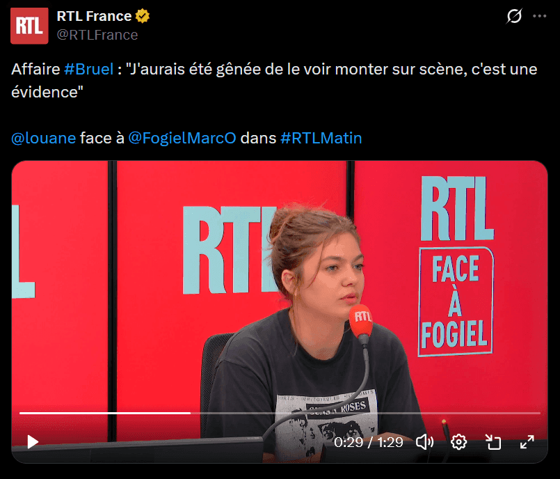 Après l'annulation des concerts de Patrick Bruel, Louane se réjouit : "J'aurais été gênée"
