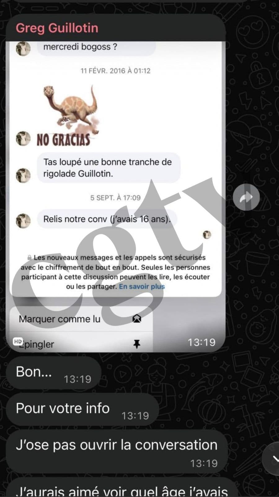 Greg Guillotin rattrapé par une discussion avec une mineure de 16 ans ?