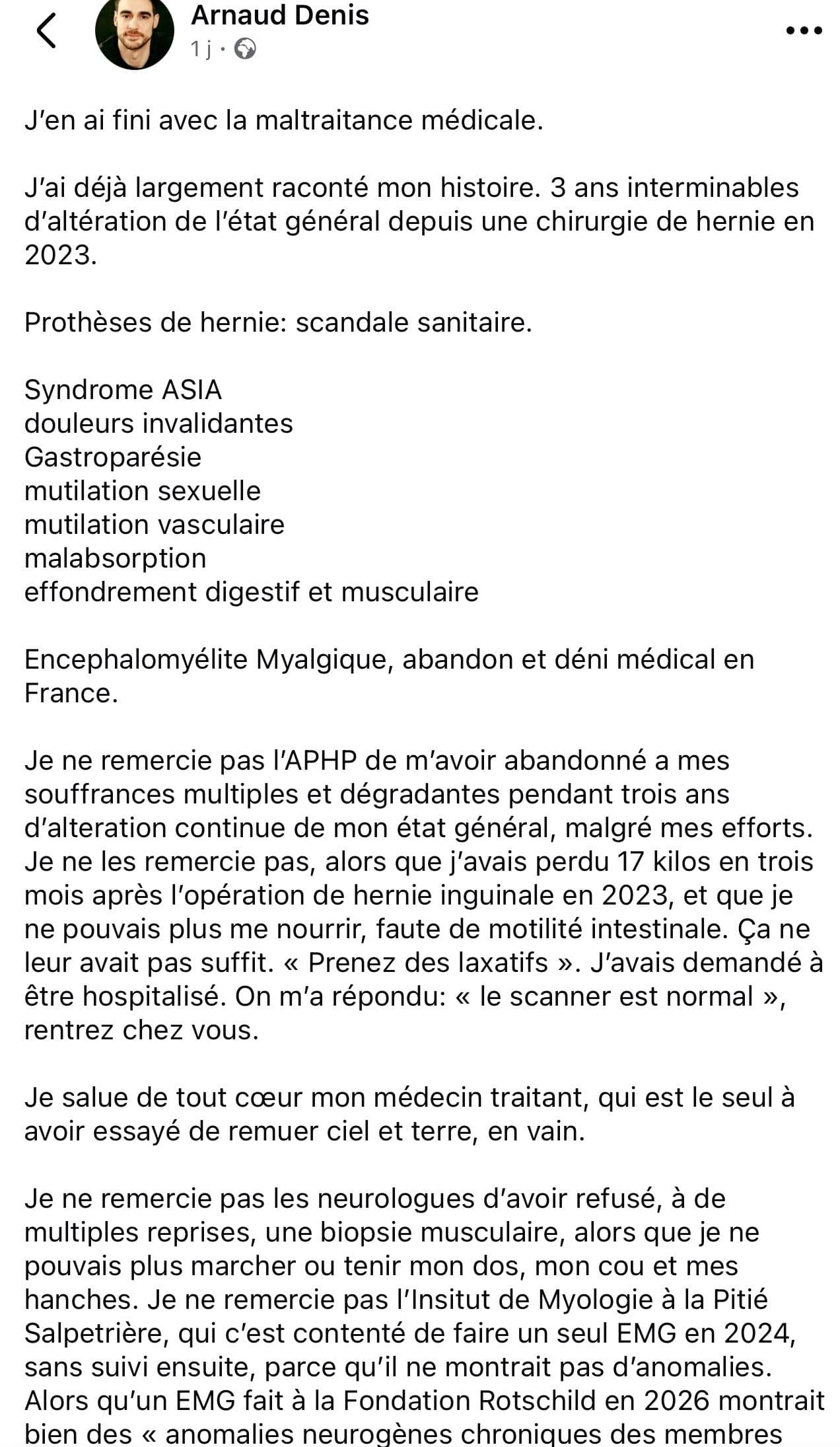 Arnaud Denis : avant son euthanasie, le comédien de 43 ans a fait ses adieux sur Facebook