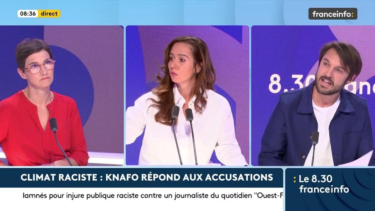 INFO CGTV. Sarah Knafo face à Simon Le Baron et Audrey Tison : un responsable de franceinfo vient s'excuser après une interview explosive