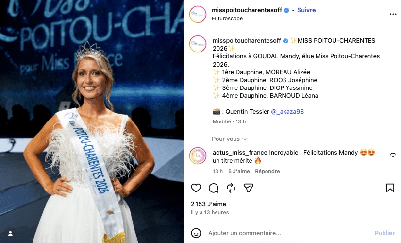 Miss France 2027 : Mandy Goudal (Miss Poitou-Charentes) devient la Miss la plus âgée de l'histoire du concours