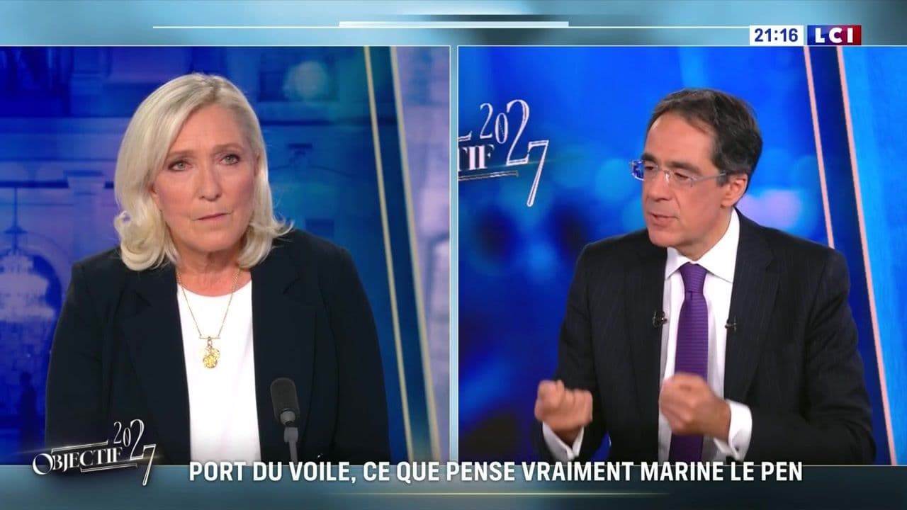 Marine Le Pen et Darius Rochebin