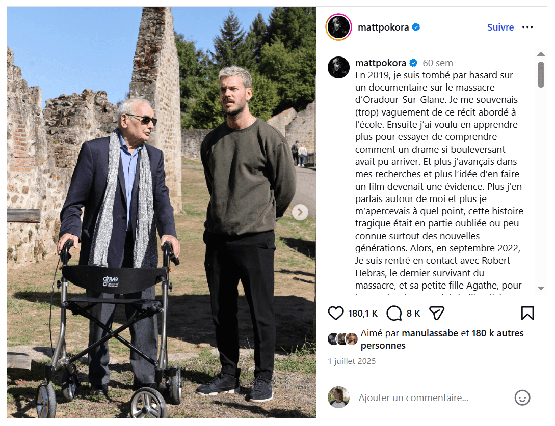"Oradour" : le téléfilm évènement de TF1 avec M. Pokora arrive le 24 septembre