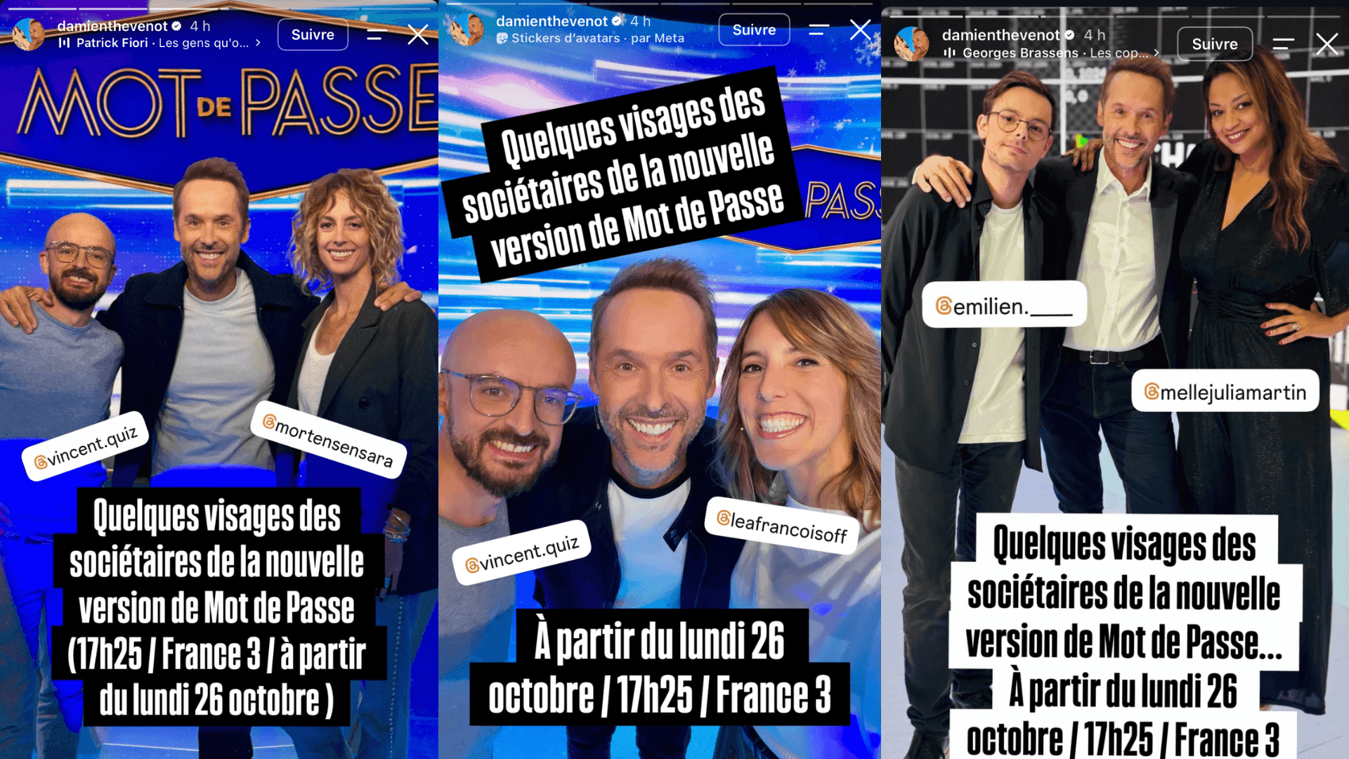 Annonce de quelques sociétaires de "Mot de passe".