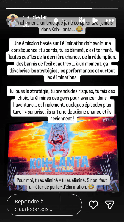 « Toutes ces îles de la dernière chance, de la rédemption, des bannis, de l'exil...", Claude Dartois critique les nouvelles règles de "Koh-Lanta"